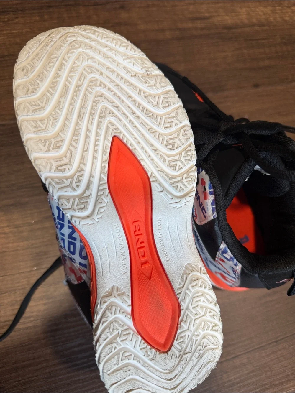 And1 Black and Orange Kids' High-Top Sneakers